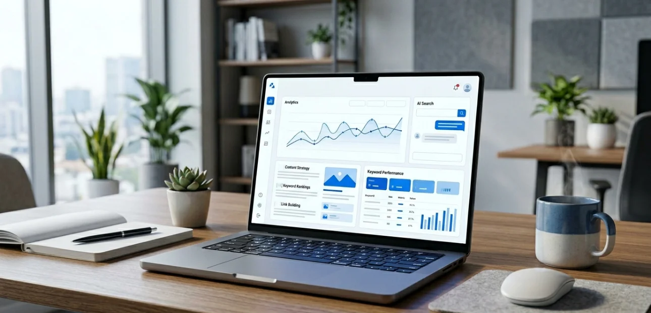 Technical SEO concept showing website structure, speed optimization, mobile performance, and search engine crawling process